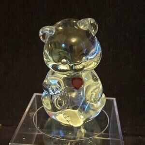 Fenton Birthday Bear July 3.5 inches tall crystal figurine